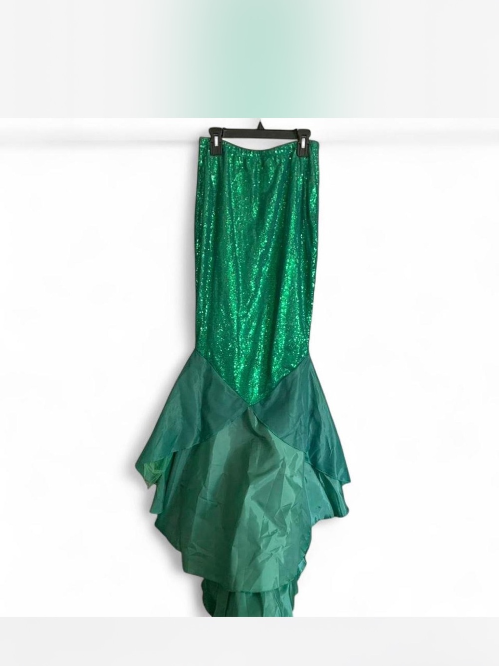 Elegant Glam Green Sequin Mermaid Maxi Skirt size L